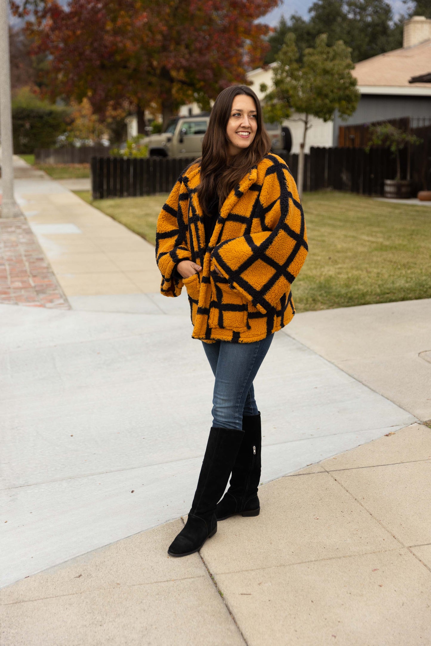 Orange-Black Minky Jacket